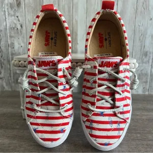 Sperry Womens Jaws Red Striped Shoes Size 6