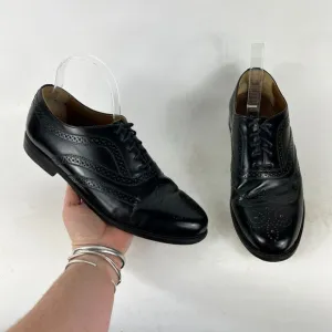 Stafford Dress Shoes Mens 9.5 Black Leather Classic Formal Oxford Brogue Wingtip