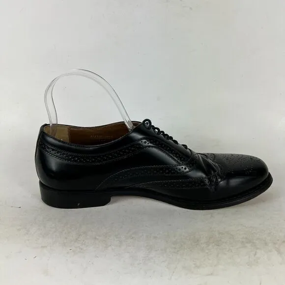Stafford Dress Shoes Mens 9.5 Black Leather Classic Formal Oxford Brogue Wingtip