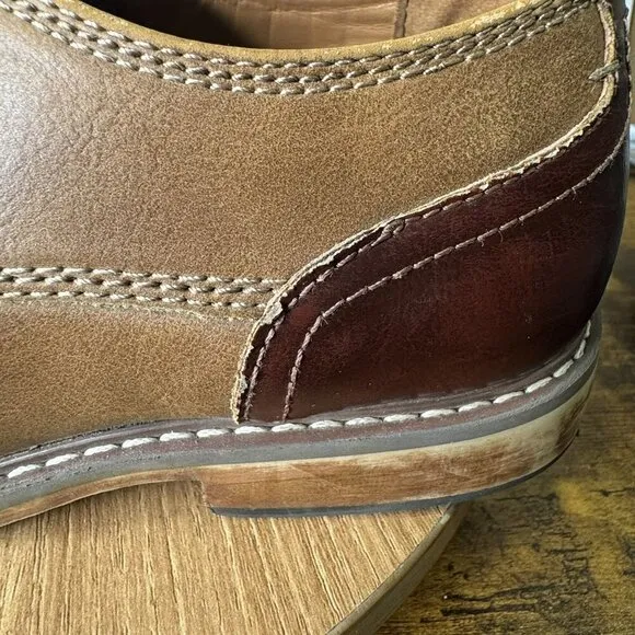 Steve Madden AGAP Brown &amp; Tan Faux Leather Upper Mens Dress Shoes Size 8M
