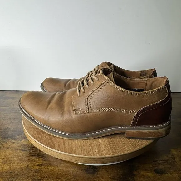 Steve Madden AGAP Brown &amp; Tan Faux Leather Upper Mens Dress Shoes Size 8M