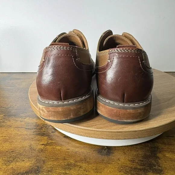 Steve Madden AGAP Brown &amp; Tan Faux Leather Upper Mens Dress Shoes Size 8M