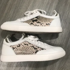 Steve Madden “Bliss” Leather &amp; Snakeskin Sneakers