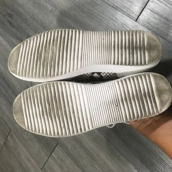 Steve Madden “Bliss” Leather &amp; Snakeskin Sneakers
