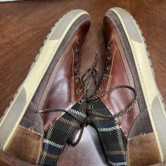 Steve Madden Peerow chukka 11 Brown Leather Lace Up High Top Sneaker Boots Shoes