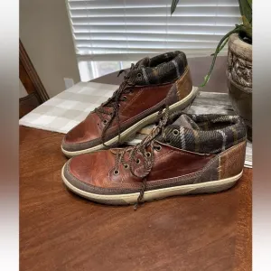 Steve Madden Peerow chukka 11 Brown Leather Lace Up High Top Sneaker Boots Shoes