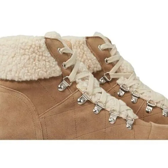Steve Madden Women's Reyen‎ Combat Boot Oatmeal Suede Size 8