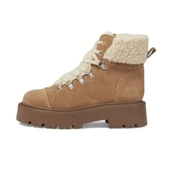 Steve Madden Women's Reyen‎ Combat Boot Oatmeal Suede Size 8