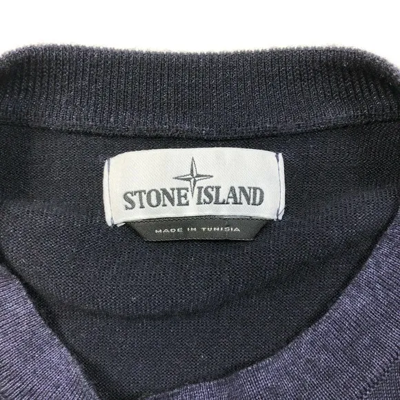 Stone Island Navy Blue Knit Pullover Lightweight Sweater Crewneck Sweatshirt M