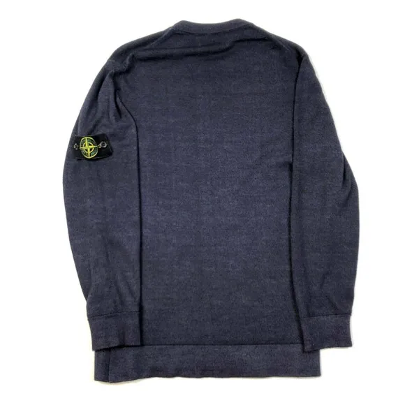 Stone Island Navy Blue Knit Pullover Lightweight Sweater Crewneck Sweatshirt M