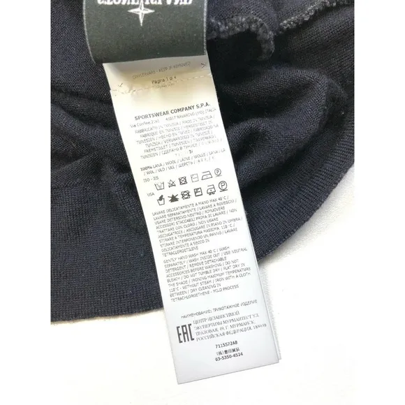 Stone Island Navy Blue Knit Pullover Lightweight Sweater Crewneck Sweatshirt M