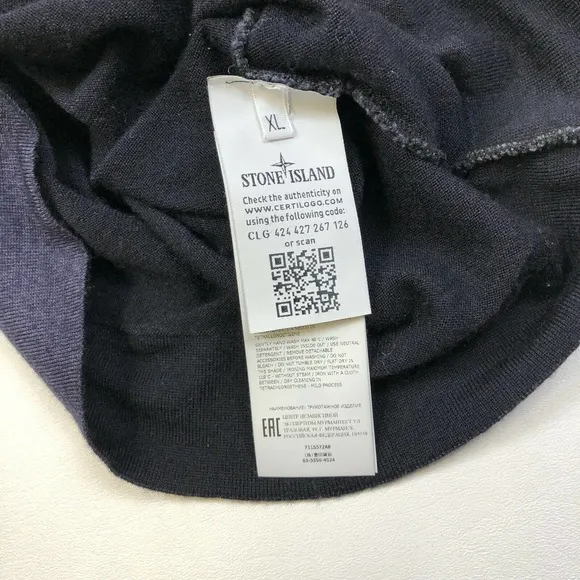 Stone Island Navy Blue Knit Pullover Lightweight Sweater Crewneck Sweatshirt M