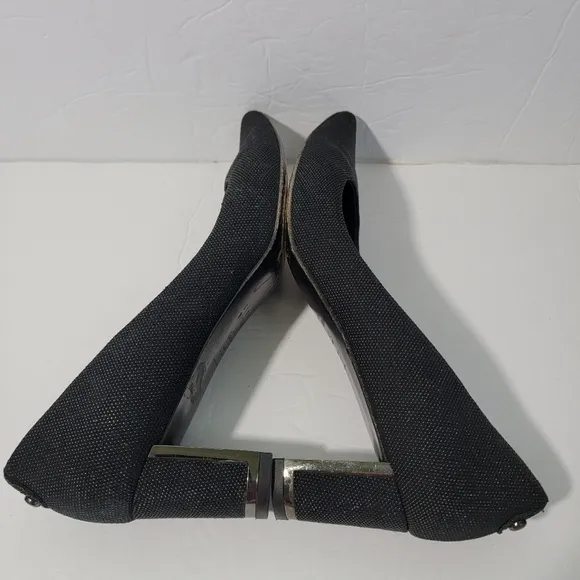 STUART WEITZMAN Black Textured Leather Pointed Toe Pump Sz 7 Business Party CHIC