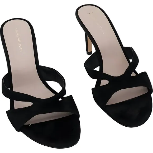 Stuart Weitzman Women's Kitten Heel Shoes Black - Size 9.5