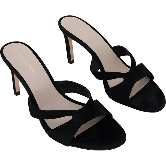 Stuart Weitzman Women's Kitten Heel Shoes Black - Size 9.5