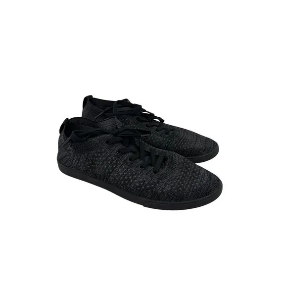 Suavs Zilker Black Gray Knit Low Top Lace Sneakers Shoes Mens size 9 Womens 11