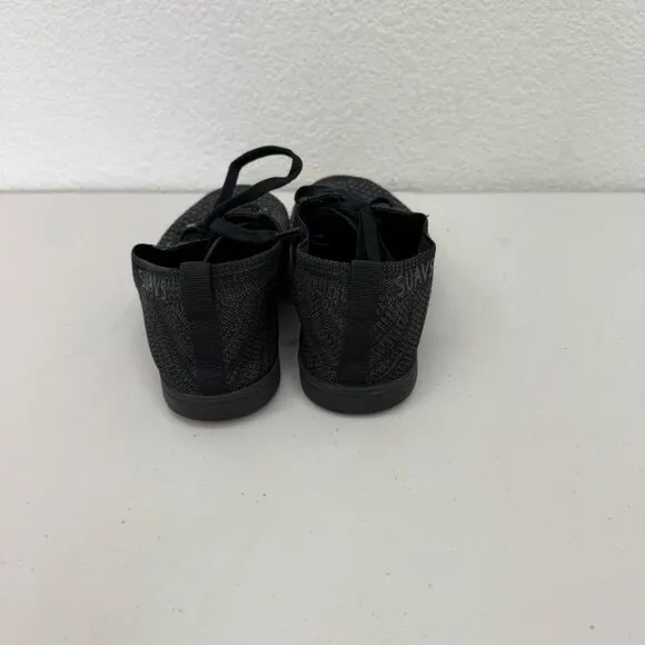 Suavs Zilker Black Gray Knit Low Top Lace Sneakers Shoes Mens size 9 Womens 11
