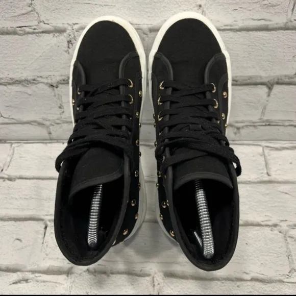 Superga Women's Alpina Cot Stud High-Top Sneaker Size 6.5 Black