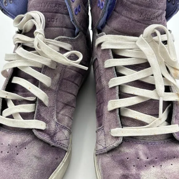 Supra Skytop 001 Chad Muska  Tie Dye Purple High Skate Shoes Men's 10 Skater