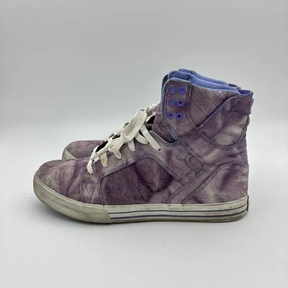 Supra Skytop 001 Chad Muska  Tie Dye Purple High Skate Shoes Men's 10 Skater
