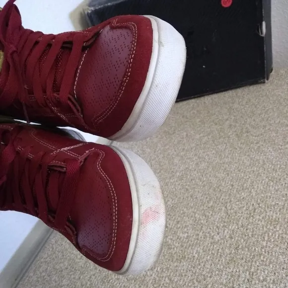 Supra Vaida Red Gold Leather Sneakers