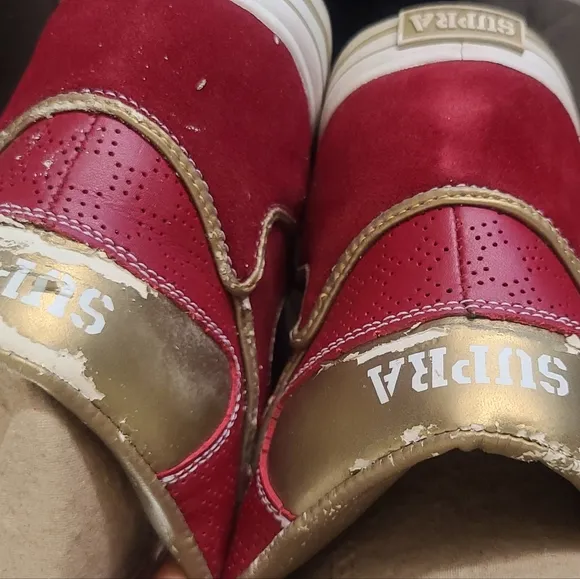 Supra Vaida Red Gold Leather Sneakers