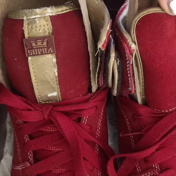 Supra Vaida Red Gold Leather Sneakers