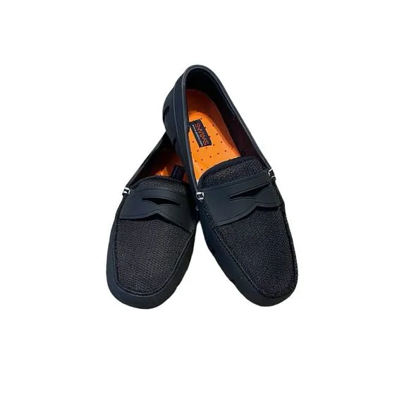 SWIMS Men's Penny Loafer Boat Shoes in Black Size 8 New In Box