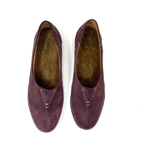 Taos Footwear Marvey shoes in Bordeaux Suede