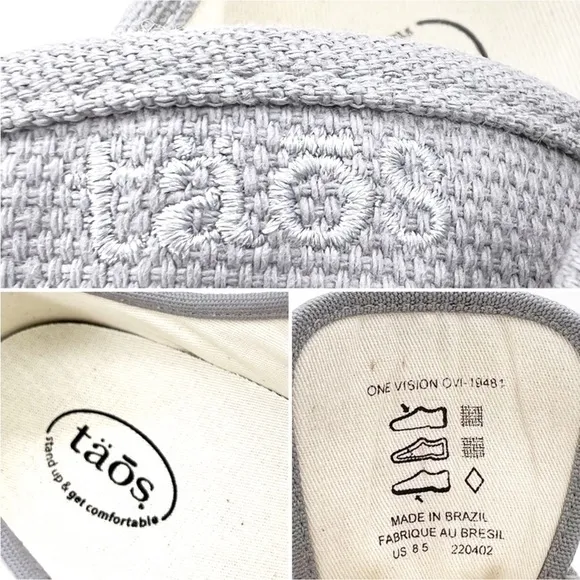 Taos Footwear Sneakers “One Vision” Women’s Size 8.5 Gray Canvas Low-Top New!