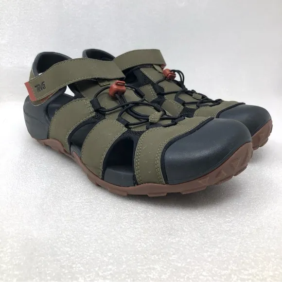 TEVA Flintwood Sport Sandals Water Hiking Shoes Olive Black Mens Size US 13