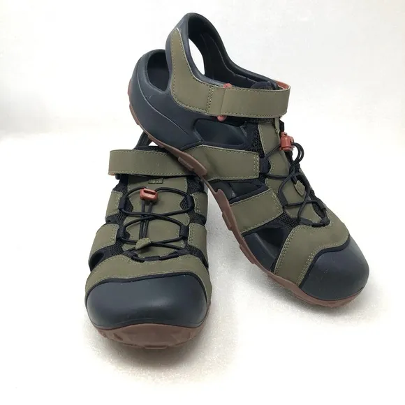 TEVA Flintwood Sport Sandals Water Hiking Shoes Olive Black Mens Size US 13