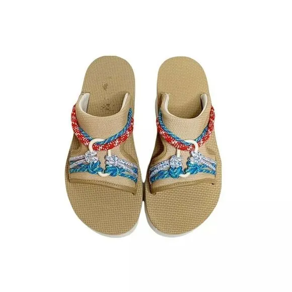 TEVA INDIO CARABINER SLIDE ROPE TAN MULTI PLATFORM SANDAL US 7/ EU 38 / UK 5