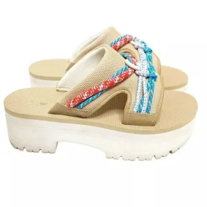 TEVA INDIO CARABINER SLIDE ROPE TAN MULTI PLATFORM SANDAL US 7/ EU 38 / UK 5