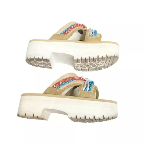 TEVA INDIO CARABINER SLIDE ROPE TAN MULTI PLATFORM SANDAL US 7/ EU 38 / UK 5