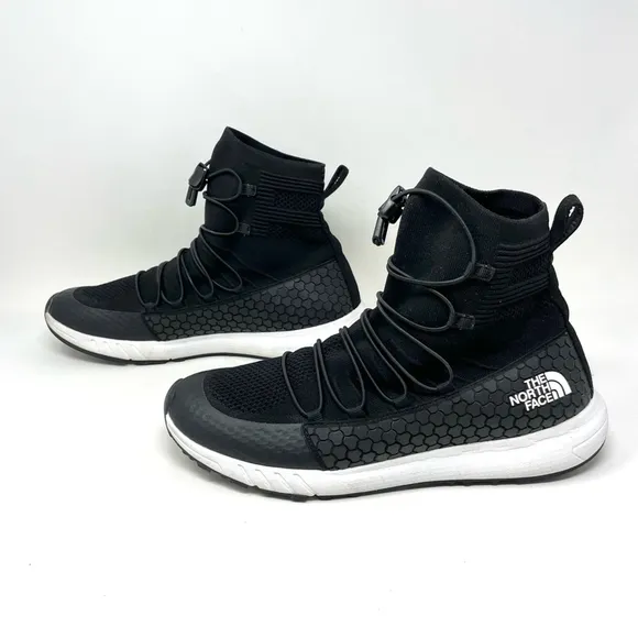 The North Face Touji Black Mid Lace 2D Knit Sneaker Shoes Size 10