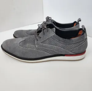 Thomas &amp; Vine Jett Wing Tip Derby Gray Suede Upper Oxford Mens Shoes Sz 12