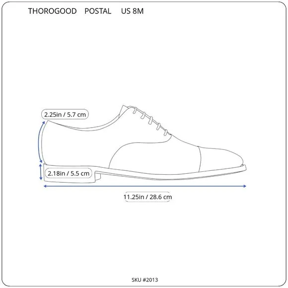THOROGOOD WOMEN'S AMERICAN HERITAGE POSTAL CERTIFIED HIGH SHINE OXFORDS SZ. 8MED
