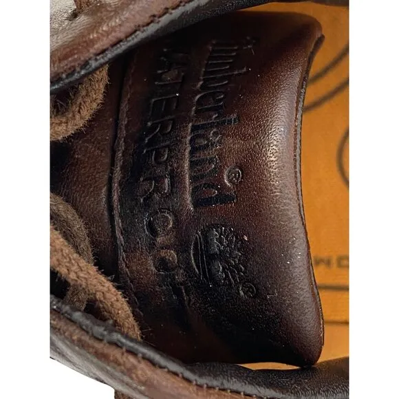Timberland 9.5M Waterproof Leather Oxfords Smart Comfort Brown 8188 Shoes Mens