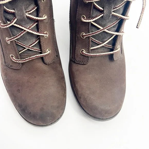 Timberland Meriden Chukka Wedge Boots size 8 8447R Brown Leather Platform Shoes