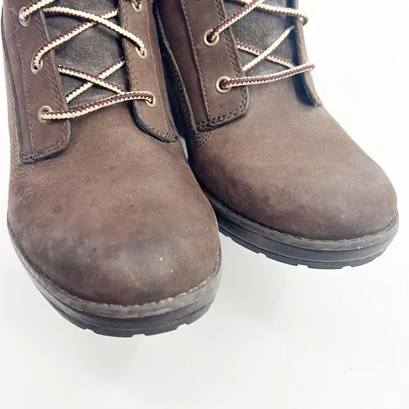Timberland Meriden Chukka Wedge Boots size 8 8447R Brown Leather Platform Shoes