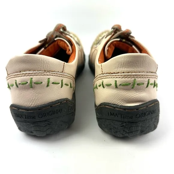 TMA Eyes Shoes 8.5 Leather Lace Up Retro Comfort Sneaker Womens