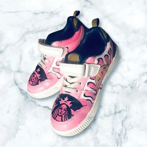 Toddler 9M Starbucks Hand Painted Carters shoes