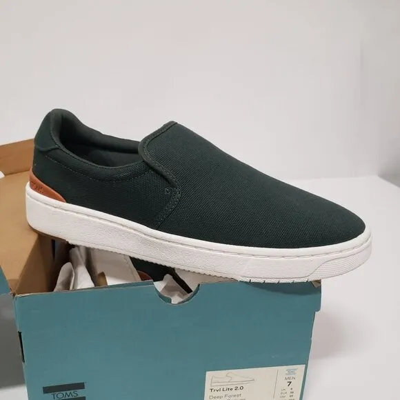 TOMS Green Men's Deep Forest TRVL LITE Slip on Shoes - Size 7
