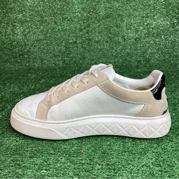 Tory Burch Ladybug Sneaker White Leather Shoes Low Top Womens Size 10.5