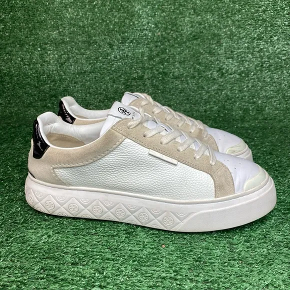 Tory Burch Ladybug Sneaker White Leather Shoes Low Top Womens Size 10.5
