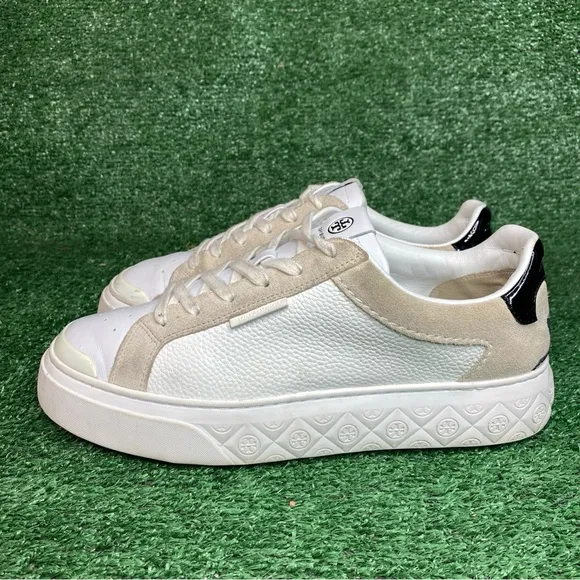 Tory Burch Ladybug Sneaker White Leather Shoes Low Top Womens Size 10.5