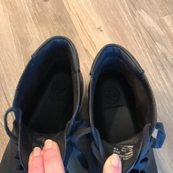 Tory Burch Leather High Top Sneakers Size 9