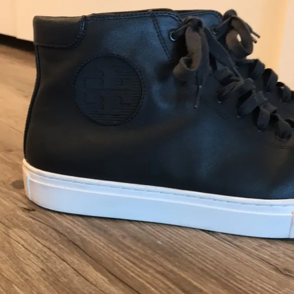 Tory Burch Leather High Top Sneakers Size 9