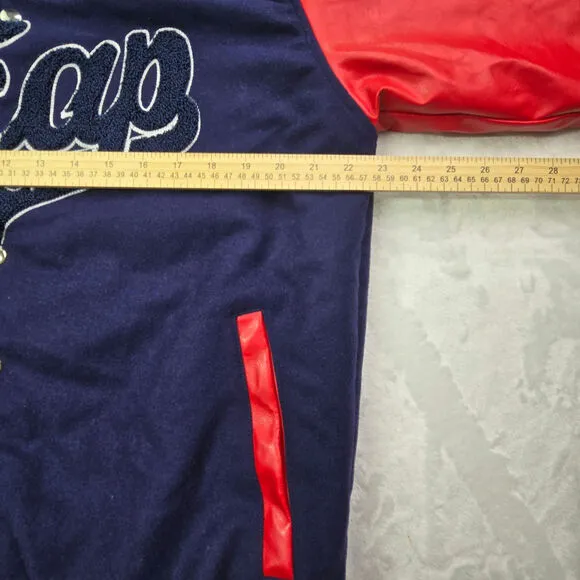 Trap Goin Off Varsity Jacket, Red, Blue, Yellow Men Sz Medium M